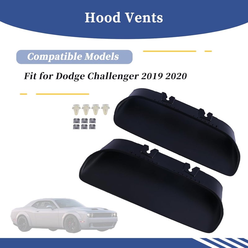 Getfarway A Pair Air Vent Cover Hood Bezels and Accessories 68378081AB 68378080AB Compatible with Dodge Challenger 2019 2020 Replace 68378080AD 68378080AC Front Left & Right Side Black - Image 2